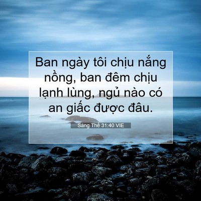 Picture 07 - Sáng Thế 31:40 VIE - Ban ngày tôi chịu nắng nồng, ban đêm - Bible Verse Picture