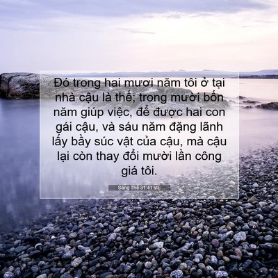 Picture 07 - Sáng Thế 31:41 VIE - Đó trong hai mươi năm tôi ở tại nhà - Bible Verse Picture