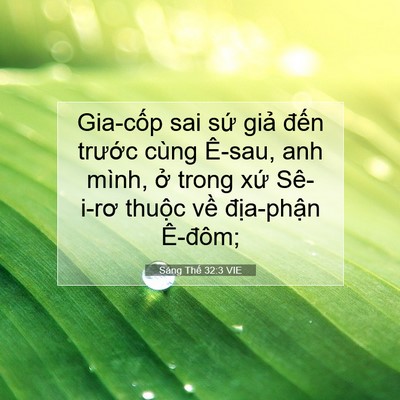 Picture 07 - Sáng Thế 32:3 VIE - Gia-cốp sai sứ giả đến trước cùng - Bible Verse Picture