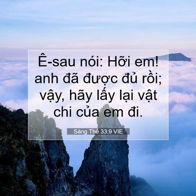 Picture 07 - Sáng Thế 33:9 VIE - Ê-sau nói: Hỡi em! anh đã được đủ - Bible Verse Picture