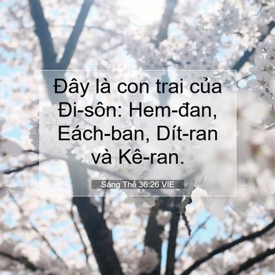 Picture 07 - Sáng Thế 36:26 VIE - Đây là con trai của Đi-sôn: Hem-đan, - Bible Verse Picture