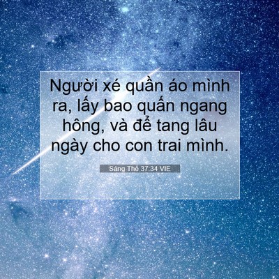 Picture 07 - Sáng Thế 37:34 VIE - Người xé quần áo mình ra, lấy bao - Bible Verse Picture
