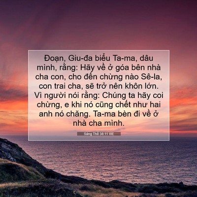 Picture 07 - Sáng Thế 38:11 VIE - Đoạn, Giu-đa biểu Ta-ma, dâu mình, - Bible Verse Picture