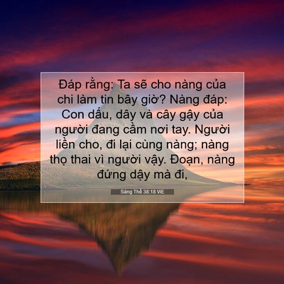 Picture 07 - Sáng Thế 38:18 VIE - Đáp rằng: Ta sẽ cho nàng của chi làm - Bible Verse Picture