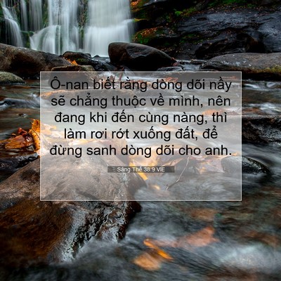 Picture 07 - Sáng Thế 38:9 VIE - Ô-nan biết rằng dòng dõi nầy sẽ - Bible Verse Picture
