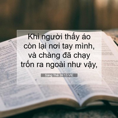 Picture 07 - Sáng Thế 39:13 VIE - Khi người thấy áo còn lại nơi tay - Bible Verse Picture