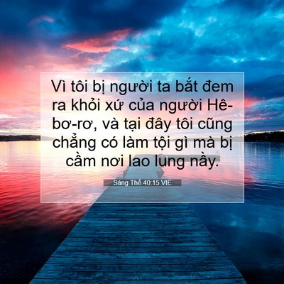 Picture 07 - Sáng Thế 40:15 VIE - Vì tôi bị người ta bắt đem ra khỏi - Bible Verse Picture