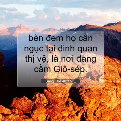 Picture 07 - Sáng Thế 40:3 VIE - bèn đem họ cần ngục tại dinh quan thị - Bible Verse Picture