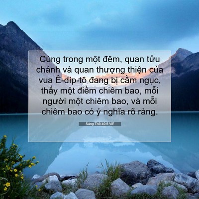 Picture 07 - Sáng Thế 40:5 VIE - Cùng trong một đêm, quan tửu chánh và - Bible Verse Picture