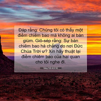 Picture 07 - Sáng Thế 40:8 VIE - Đáp rằng: Chúng tôi có thấy một - Bible Verse Picture