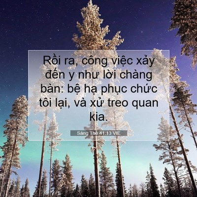 Picture 07 - Sáng Thế 41:13 VIE - Rồi ra, công việc xảy đến y như lời - Bible Verse Picture