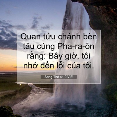 Picture 07 - Sáng Thế 41:9 VIE - Quan tửu chánh bèn tâu cùng Pha-ra-ôn - Bible Verse Picture
