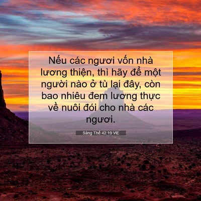 Picture 07 - Sáng Thế 42:19 VIE - Nếu các ngươi vốn nhà lương thiện, - Bible Verse Picture