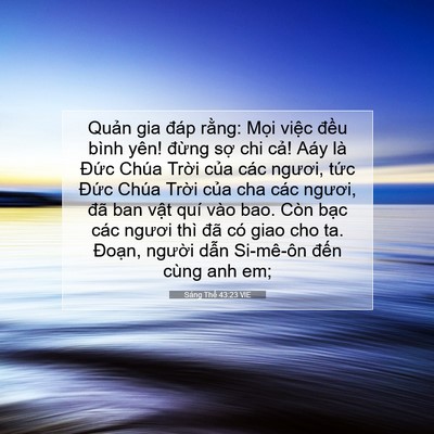Picture 07 - Sáng Thế 43:23 VIE - Quản gia đáp rằng: Mọi việc đều - Bible Verse Picture