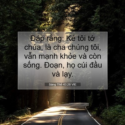 Picture 07 - Sáng Thế 43:28 VIE - Đáp rằng: Kẻ tôi tớ chúa, là cha - Bible Verse Picture