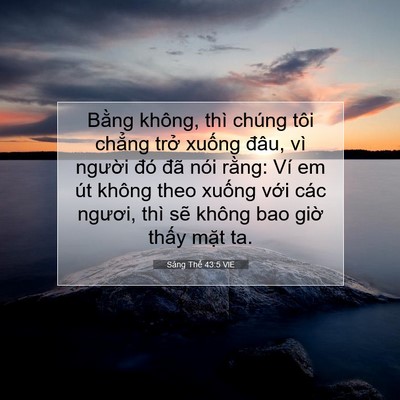 Picture 07 - Sáng Thế 43:5 VIE - Bằng không, thì chúng tôi chẳng trở - Bible Verse Picture