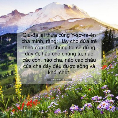Picture 07 - Sáng Thế 43:8 VIE - Giu-đa lại thưa cùng Y-sơ-ra-ên cha mình, - Bible Verse Picture