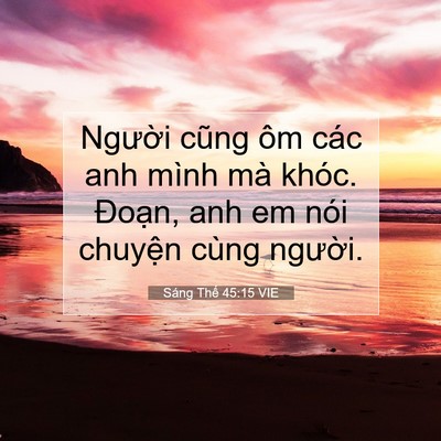 Picture 07 - Sáng Thế 45:15 VIE - Người cũng ôm các anh mình mà khóc. - Bible Verse Picture
