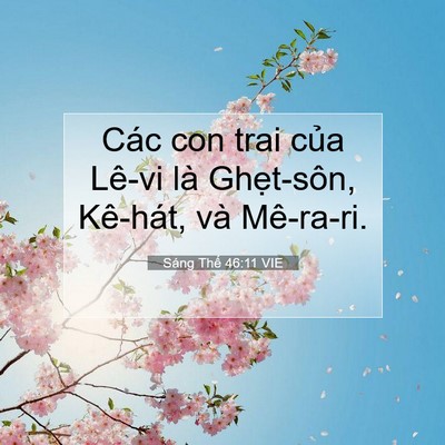 Picture 07 - Sáng Thế 46:11 VIE - Các con trai của Lê-vi là Ghẹt-sôn, - Bible Verse Picture