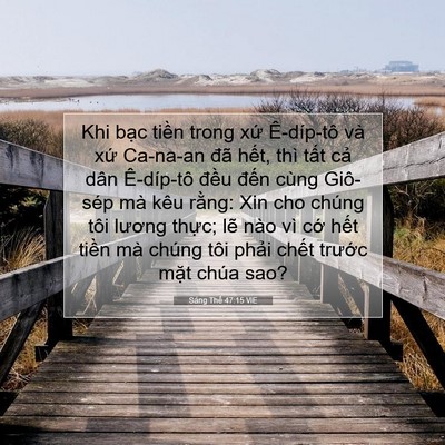 Picture 07 - Sáng Thế 47:15 VIE - Khi bạc tiền trong xứ Ê-díp-tô và xứ - Bible Verse Picture