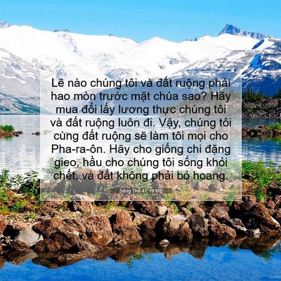 Picture 07 - Sáng Thế 47:19 VIE - Lẽ nào chúng tôi và đất ruộng phải - Bible Verse Picture