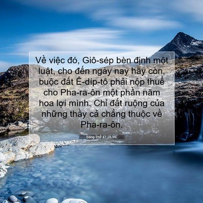 Picture 07 - Sáng Thế 47:26 VIE - Về việc đó, Giô-sép bèn định một - Bible Verse Picture