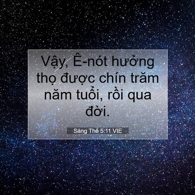 Picture 07 - Sáng Thế 5:11 VIE - Vậy, Ê-nót hưởng thọ được chín - Bible Verse Picture