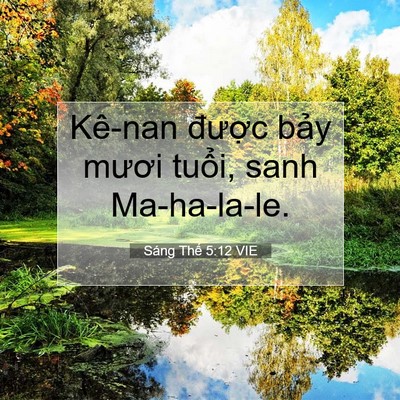 Picture 07 - Sáng Thế 5:12 VIE - Kê-nan được bảy mươi tuổi, sanh - Bible Verse Picture