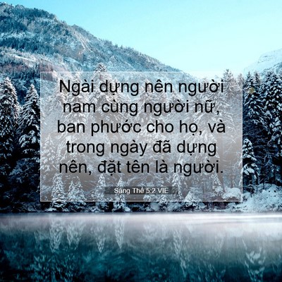 Picture 07 - Sáng Thế 5:2 VIE - Ngài dựng nên người nam cùng người - Bible Verse Picture