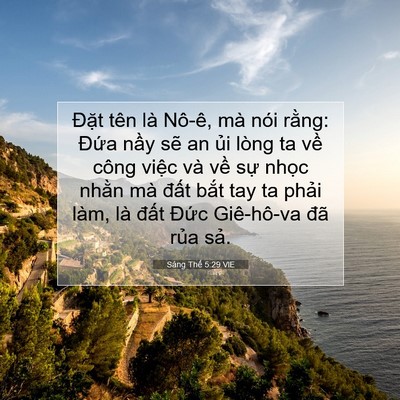 Picture 07 - Sáng Thế 5:29 VIE - Đặt tên là Nô-ê, mà nói rằng: Đứa - Bible Verse Picture