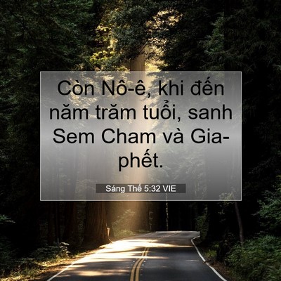 Picture 07 - Sáng Thế 5:32 VIE - Còn Nô-ê, khi đến năm trăm tuổi, sanh - Bible Verse Picture