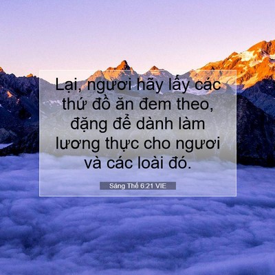 Picture 07 - Sáng Thế 6:21 VIE - Lại, ngươi hãy lấy các thứ đồ ăn - Bible Verse Picture