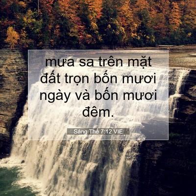 Picture 07 - Sáng Thế 7:12 VIE - mưa sa trên mặt đất trọn bốn mươi - Bible Verse Picture