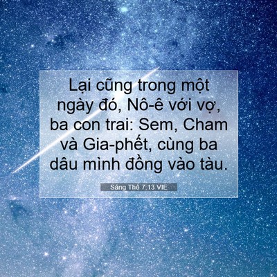 Picture 07 - Sáng Thế 7:13 VIE - Lại cũng trong một ngày đó, Nô-ê với - Bible Verse Picture