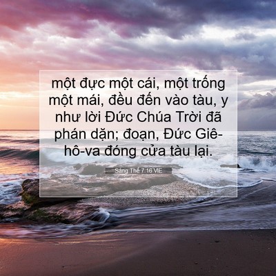Picture 07 - Sáng Thế 7:16 VIE - một đực một cái, một trống một - Bible Verse Picture