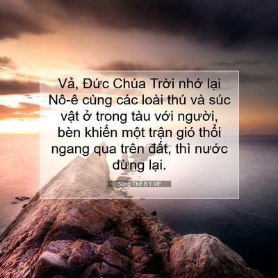 Picture 07 - Sáng Thế 8:1 VIE - Vả, Đức Chúa Trời nhớ lại Nô-ê - Bible Verse Picture