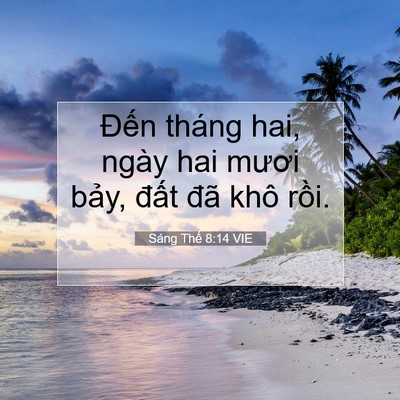 Picture 07 - Sáng Thế 8:14 VIE - Đến tháng hai, ngày hai mươi bảy, đất - Bible Verse Picture