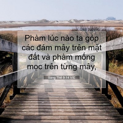 Picture 07 - Sáng Thế 9:14 VIE - Phàm lúc nào ta góp các đám mây trên - Bible Verse Picture