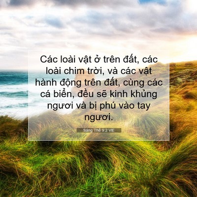 Picture 07 - Sáng Thế 9:2 VIE - Các loài vật ở trên đất, các loài - Bible Verse Picture