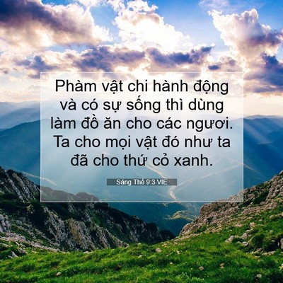 Picture 07 - Sáng Thế 9:3 VIE - Phàm vật chi hành động và có sự sống - Bible Verse Picture