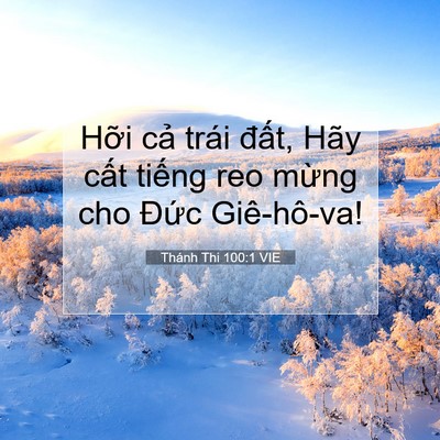 Picture 07 - Thánh Thi 100:1 VIE - Hỡi cả trái đất, Hãy cất tiếng reo - Bible Verse Picture