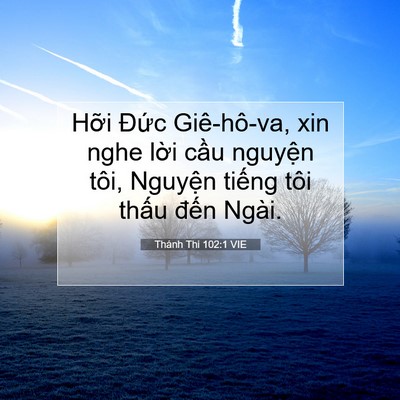 Picture 07 - Thánh Thi 102:1 VIE - Hỡi Đức Giê-hô-va, xin nghe lời cầu - Bible Verse Picture