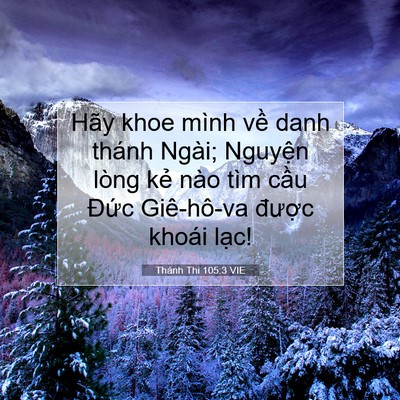 Picture 07 - Thánh Thi 105:3 VIE - Hãy khoe mình về danh thánh Ngài; Nguyện - Bible Verse Picture