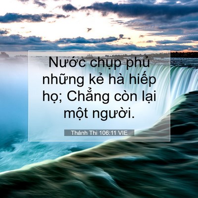 Picture 07 - Thánh Thi 106:11 VIE - Nước chụp phủ những kẻ hà hiếp - Bible Verse Picture