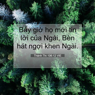 Picture 07 - Thánh Thi 106:12 VIE - Bấy giờ họ mới tin lời của Ngài, - Bible Verse Picture