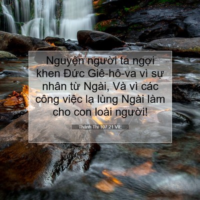 Picture 07 - Thánh Thi 107:21 VIE - Nguyện người ta ngợi khen Đức - Bible Verse Picture