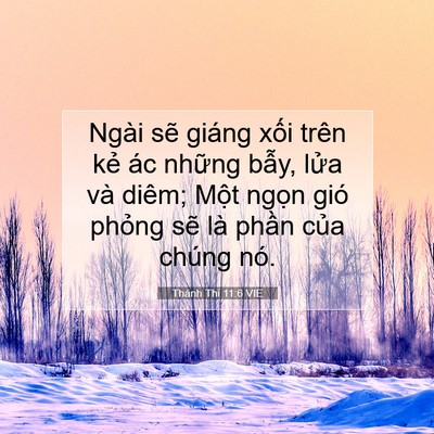 Picture 07 - Thánh Thi 11:6 VIE - Ngài sẽ giáng xối trên kẻ ác những - Bible Verse Picture
