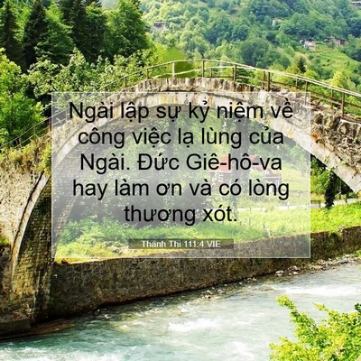 Picture 07 - Thánh Thi 111:4 VIE - Ngài lập sự kỷ niệm về công việc - Bible Verse Picture