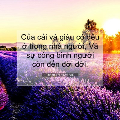Picture 07 - Thánh Thi 112:3 VIE - Của cải và giàu có đều ở trong nhà - Bible Verse Picture
