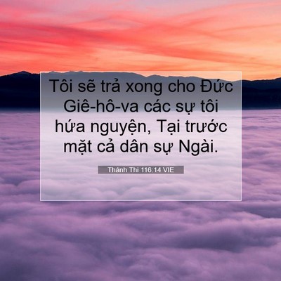 Picture 07 - Thánh Thi 116:14 VIE - Tôi sẽ trả xong cho Đức Giê-hô-va các - Bible Verse Picture